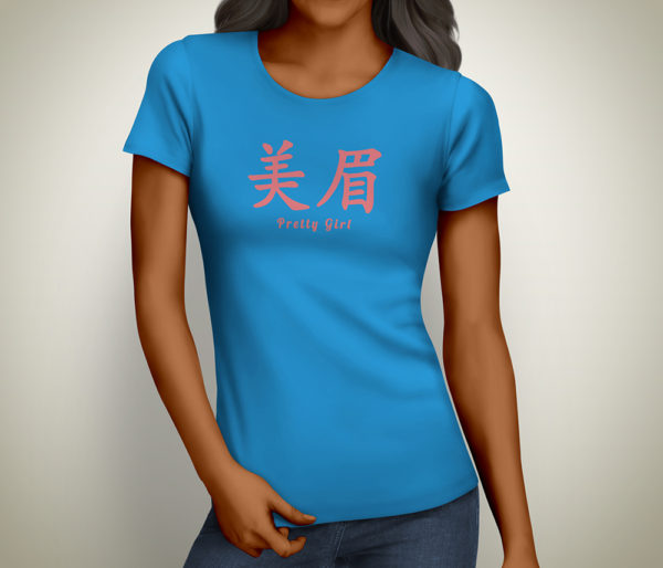 Pretty Girl-light-blue-tee